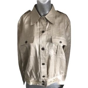 4/$20  Kula Kula Ramie neutral sand tan  blouse jacket